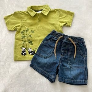 GYMBOREE set - 2006 - panda 🐼 polo & shorts